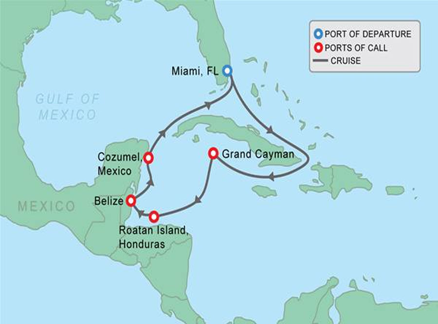 carnival cruise routes from miami